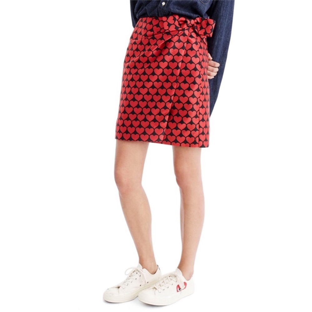 J crew Jacquard Heart mini skirt